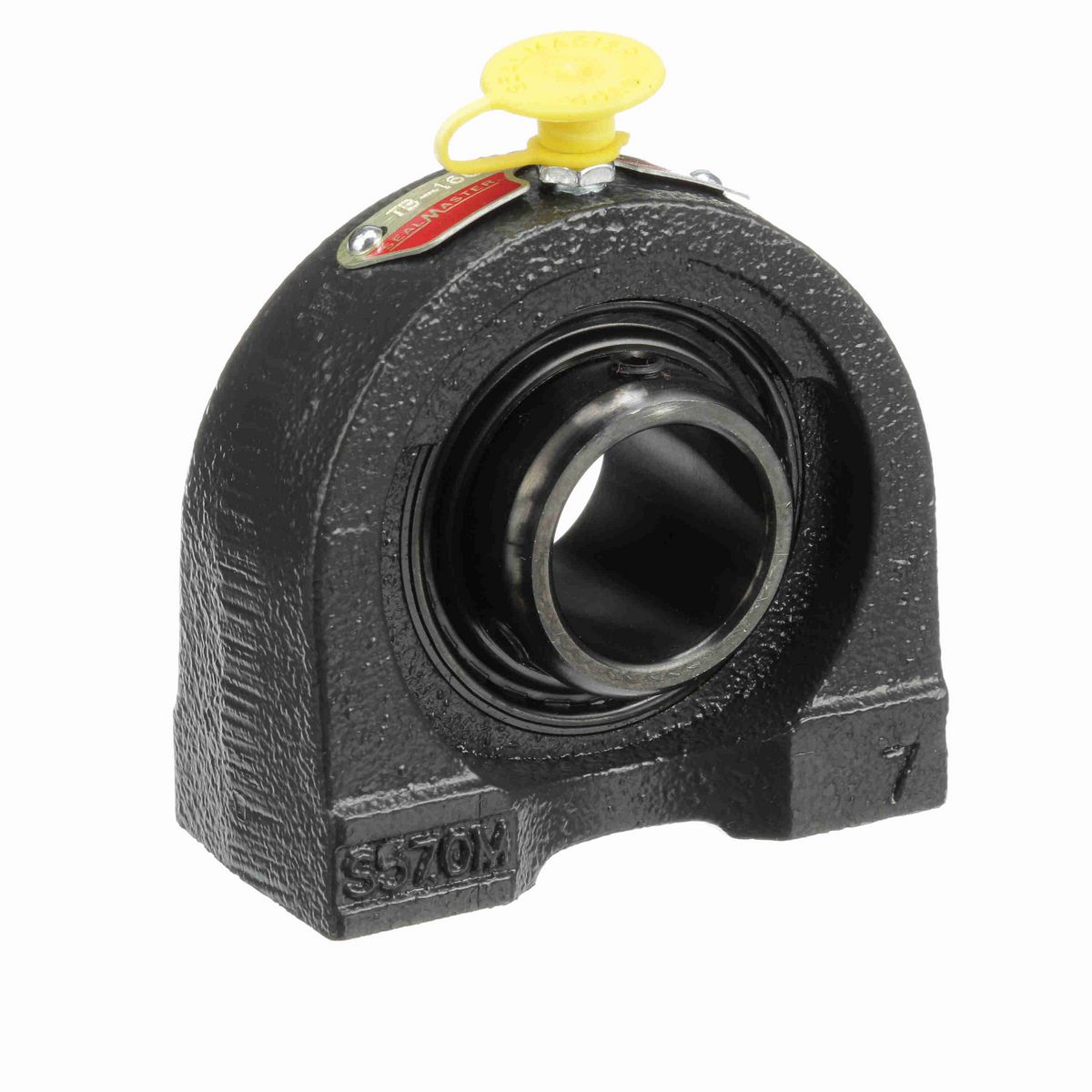 Sealmaster Mounted Cast Iron Tapped Base Pillow Block Ball Bearing - 52100 Bearing Steel, Black Oxided - Setscrew Lock - TB-16C