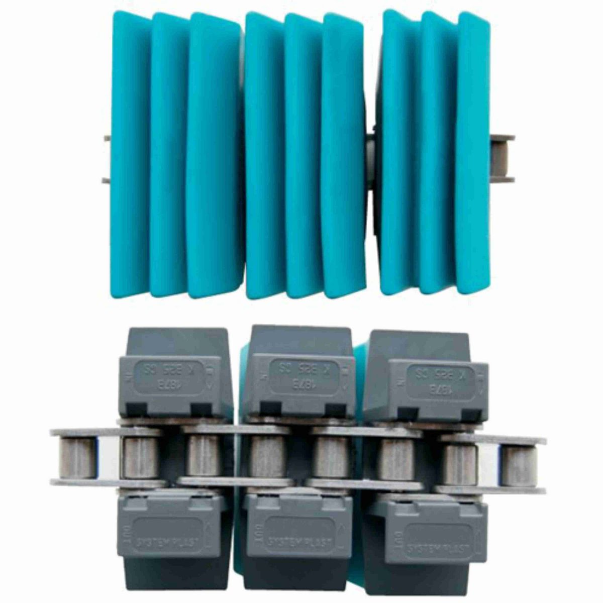 System Plast 1873TAB SideGrip™ Side-flexing, Material: Gray Low Friction, Width: 3.25in, Pitch: 1.5in - LFG1873TAB-K325GS2