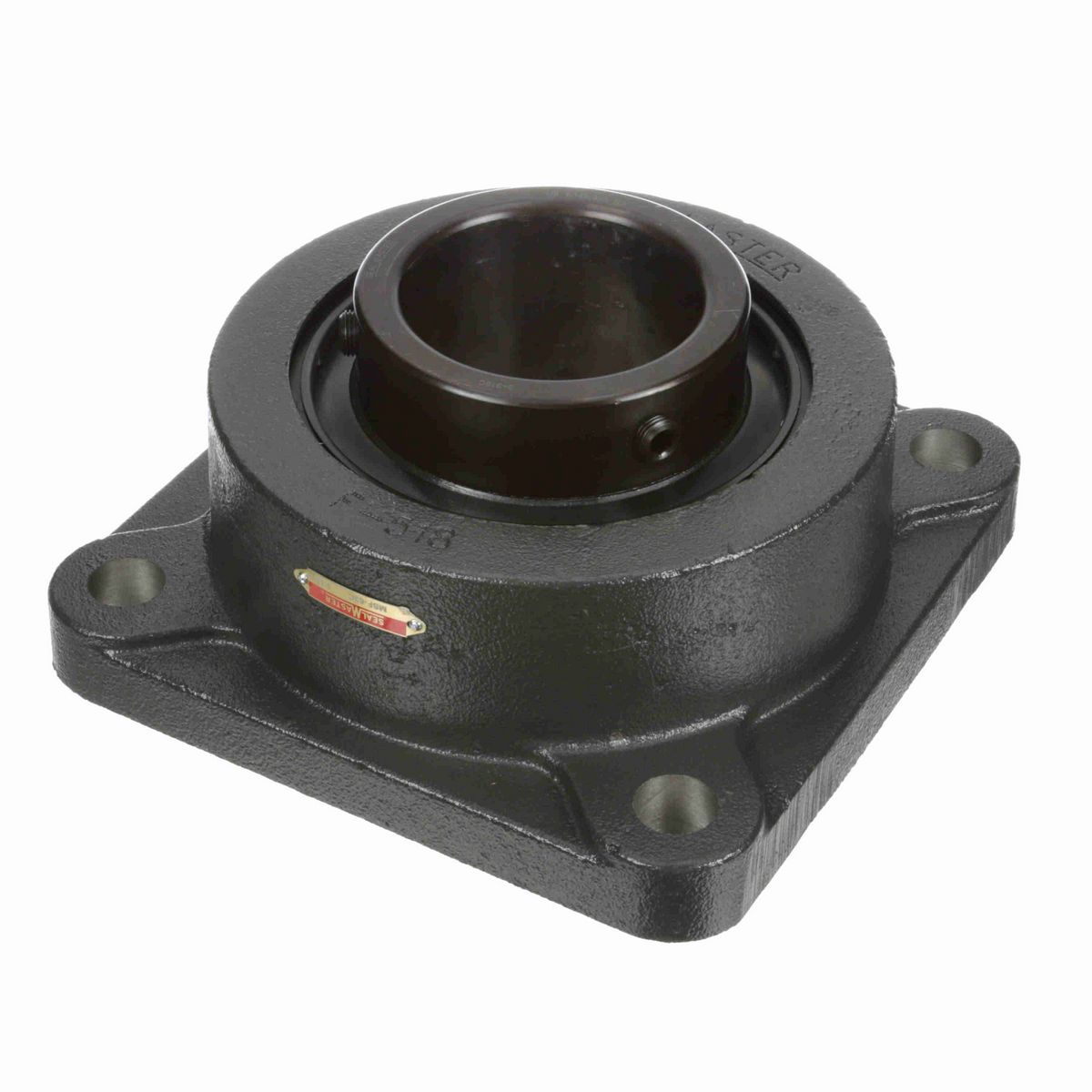 Sealmaster Mounted Cast Iron Four Bolt Flange Ball Bearing - 52100 Bearing Steel, Black Oxided - Setscrew Lock - MSF-63C