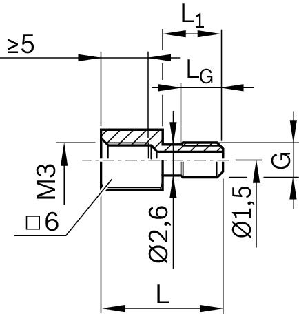Удлинитель для шариковых рельсовых систем Bosch Rexroth M3X8,5-M3 [R345503078]
