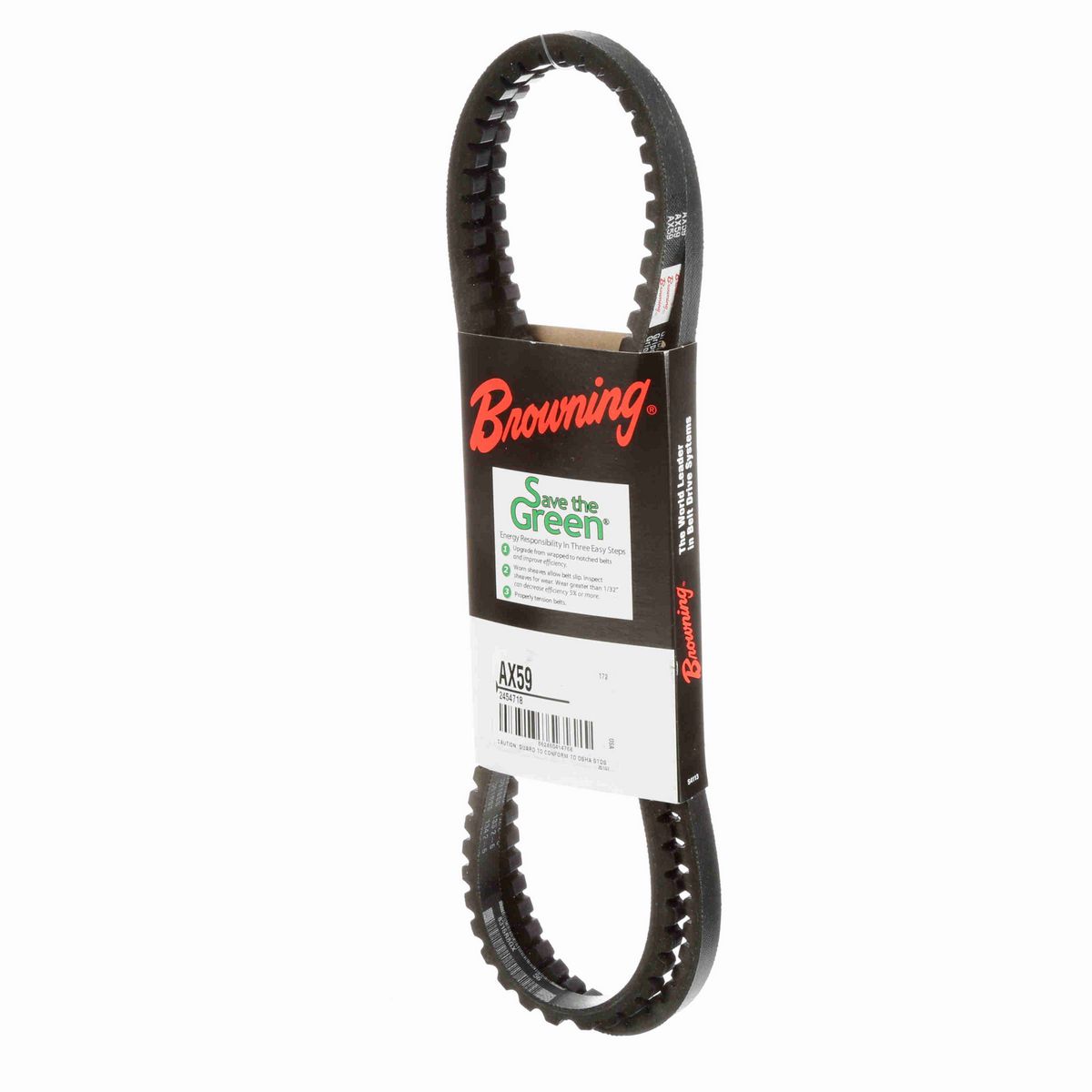 Browning EPDM Notched Belt 98% Efficient - AX59