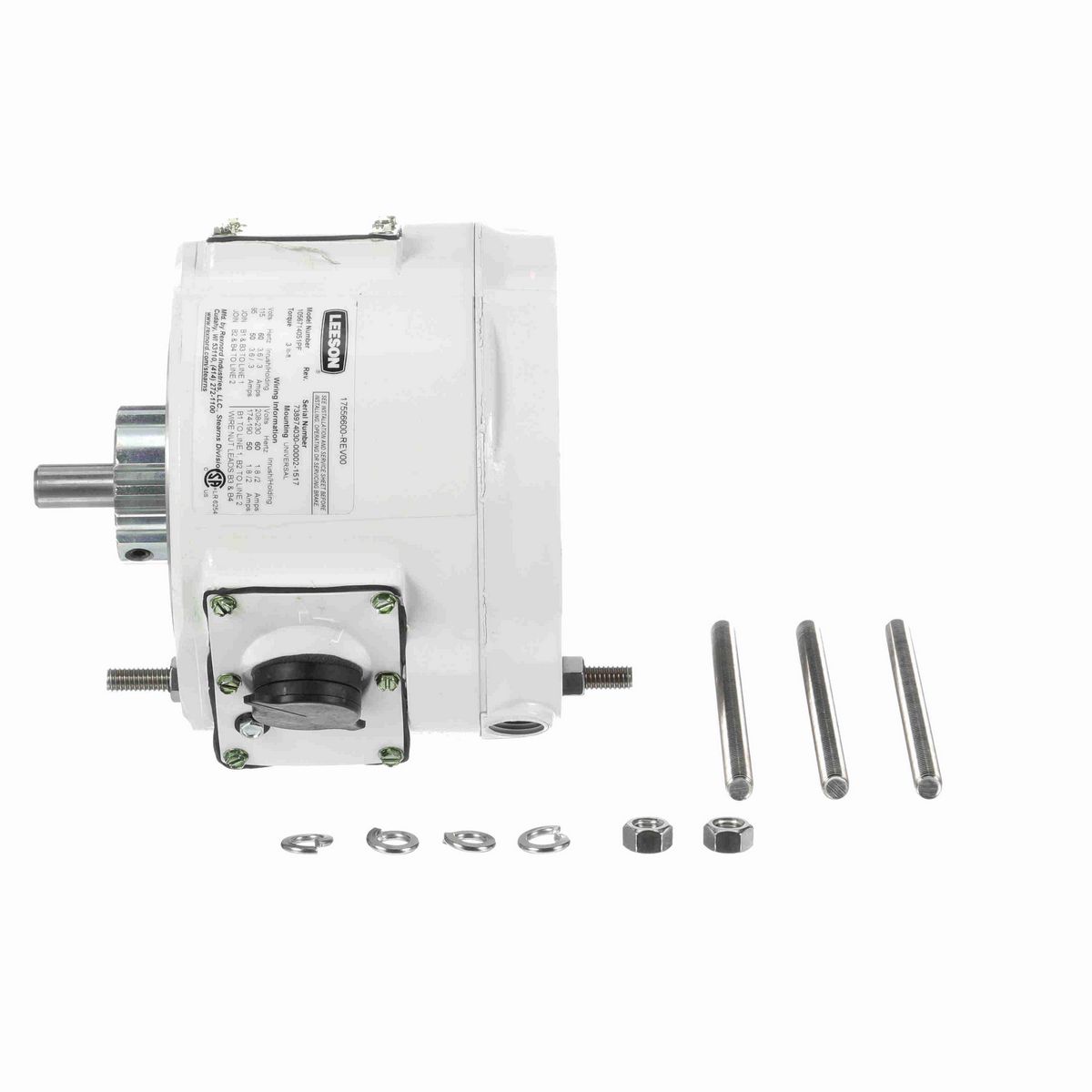 LEESON 3 LB-FT COUPLER BRAKE.56C.NEMA4X/IP55/BISSC.115/230V.1PH.ALUMINUM STEARNS 1056704051PF - 175566.00