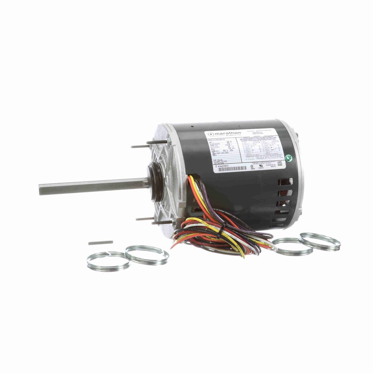 LEESON Condenser Fan Motor, 1 HP, 1 Ph, 60 Hz, 208-230/460 V, 1200 RPM, 56Z Frame, DP - P244