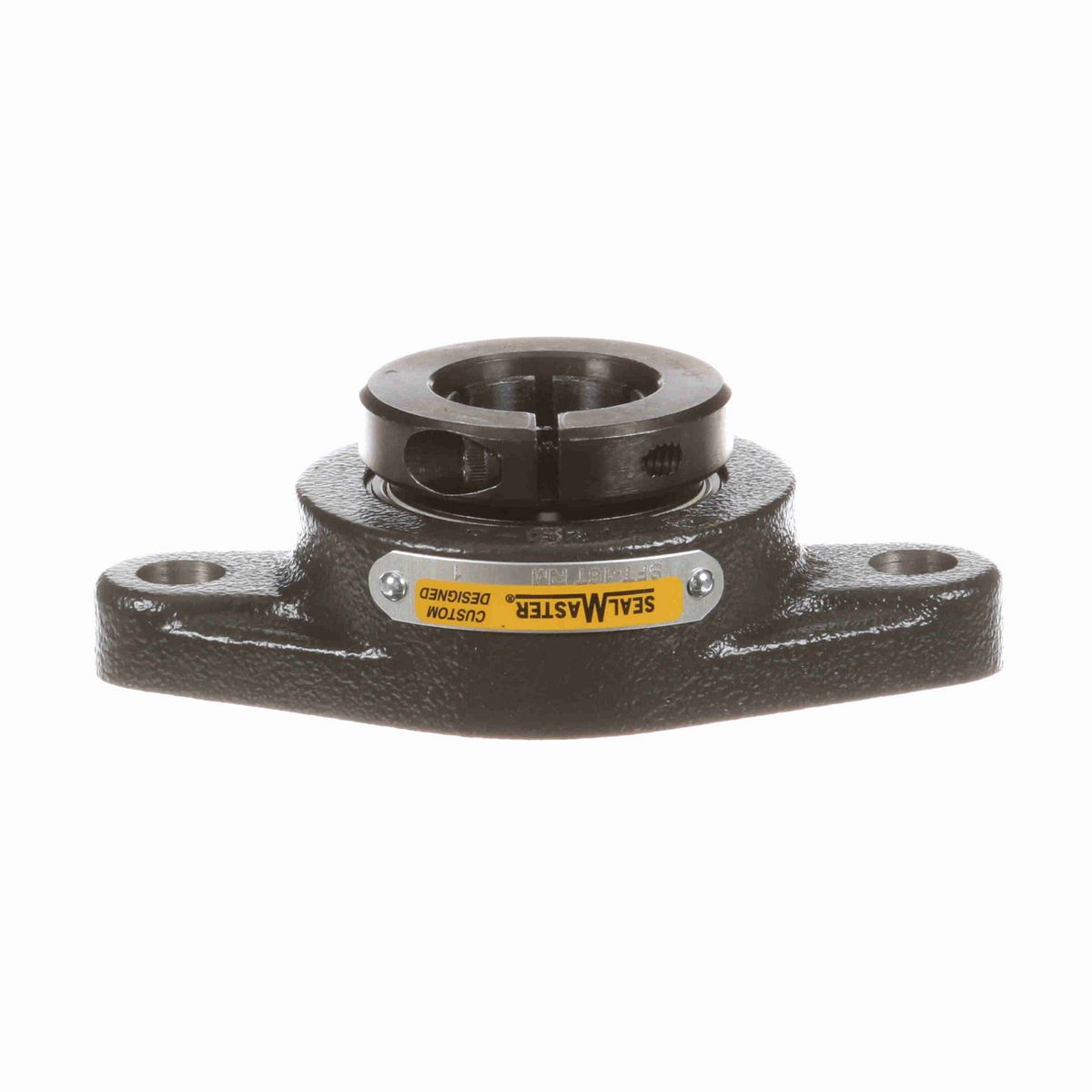 Sealmaster Mounted Cast Iron Two Bolt Flange Ball Bearing - 52100 Bearing Steel, Black Oxided - Concentric Lock - Reduced Maintenance - Lubed for Life - SFT-16T RM