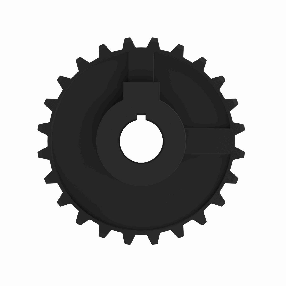 Rexnord 5700 Series Solid One Piece Molded Acetal Sprocket with 24 Teeth and a 1in Round Shaft-Ready Bore with Keyway & 2 Setscrews - 114-1597-1