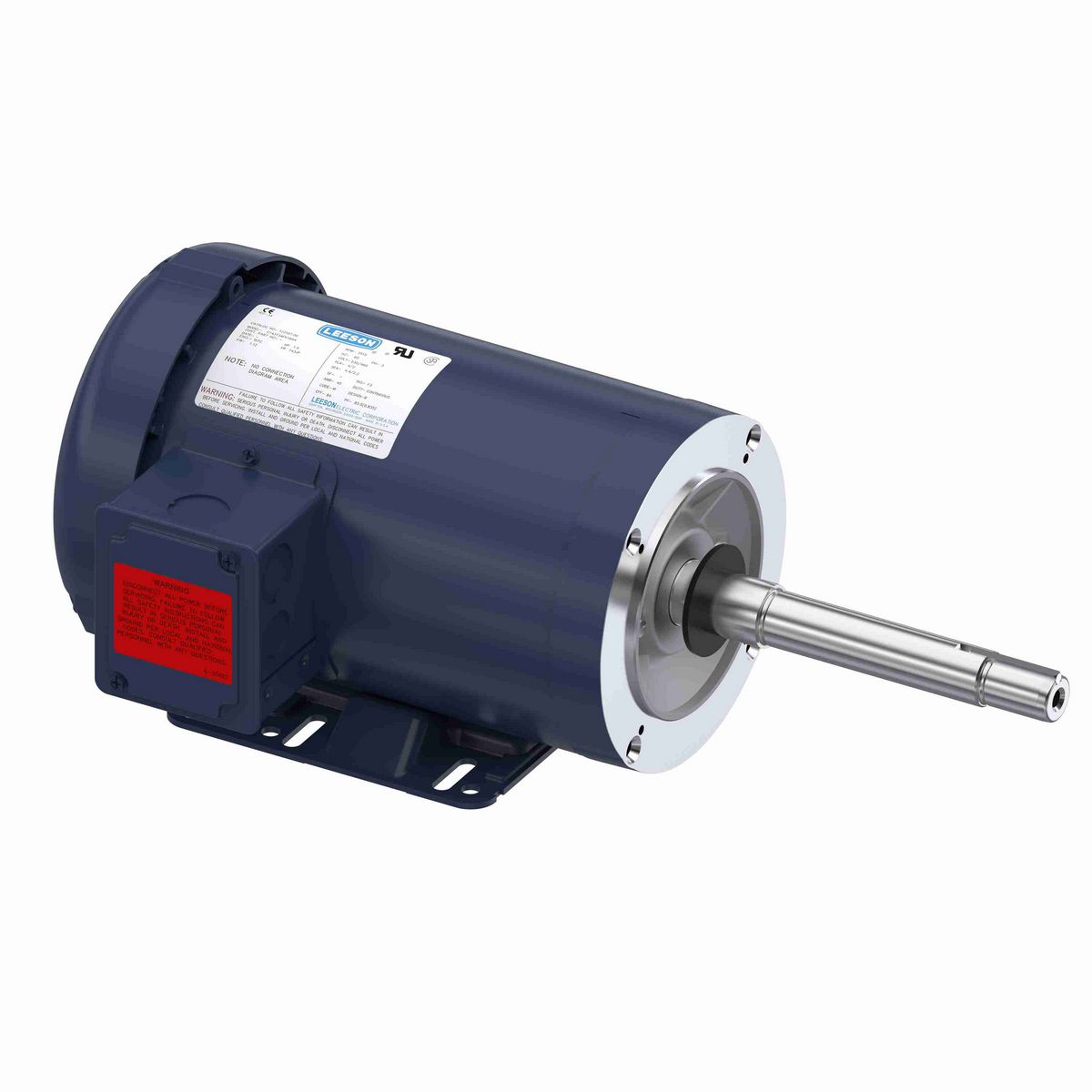 LEESON Close-Coupled Pump Motor, 1.50 & 1 HP, 3 Ph, 60 & 50 Hz, 230/460 & 190/380 V, 3600 & 3000 RPM, 143JP Frame, TEFC - 122107.00