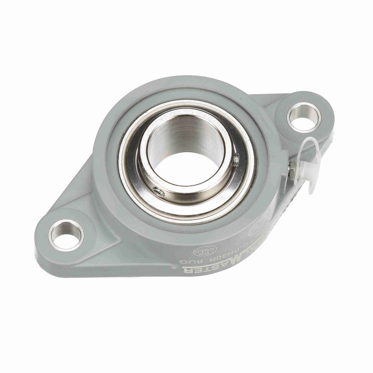 Sealmaster Mounted Composite Two Bolt Flange Ball Bearing - 52100 Bearing Steel, Phosphorus Nickel Coated - Setscrew Lock - Corrosion Resistant - CRFTC-PN20R