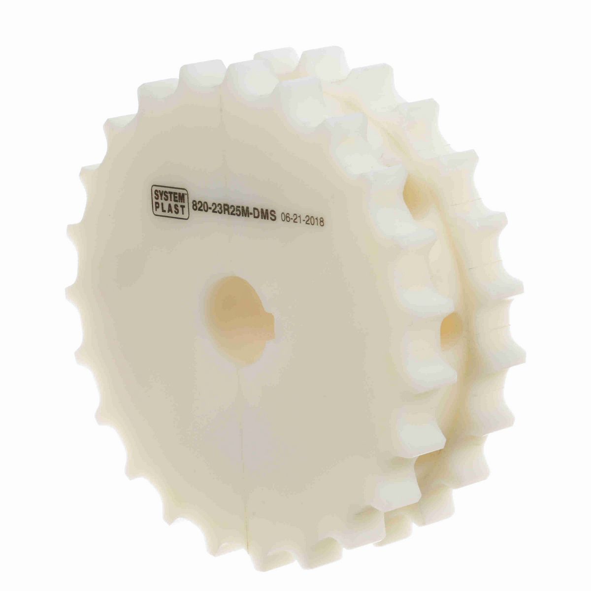 System Plast 820 Series Split Machined Sprocket with 23 Teeth and a 25mm Round Shaft-Ready Bore - 820-23R25M-DMS