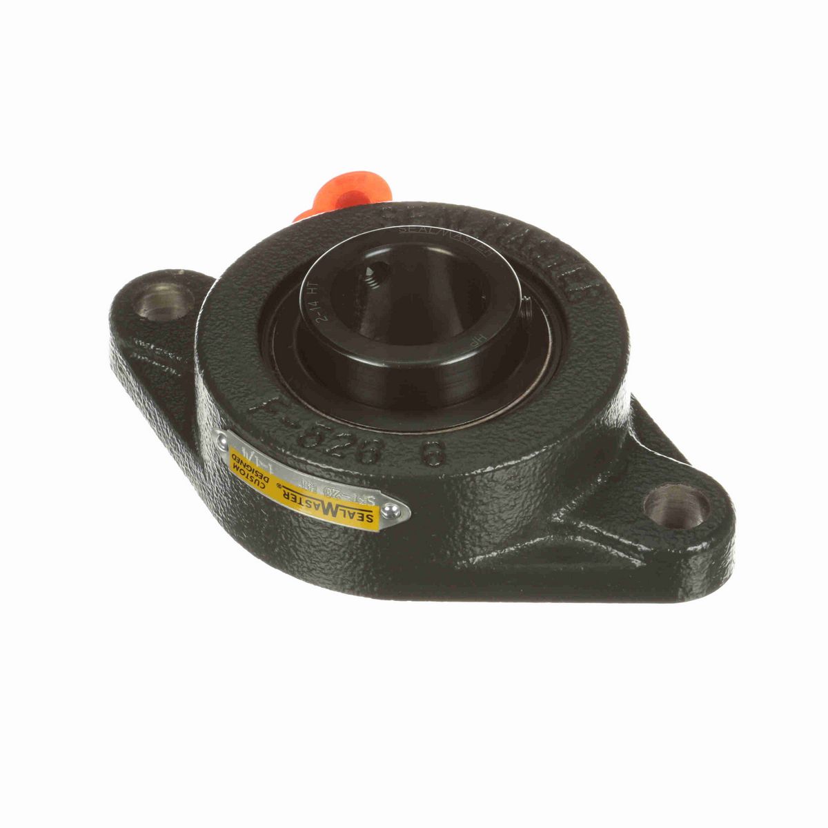 Sealmaster Mounted Cast Iron Two Bolt Flange Ball Bearing - 52100 Bearing Steel, Black Oxided - Setscrew Lock - High Temperature - SFT-20 HT