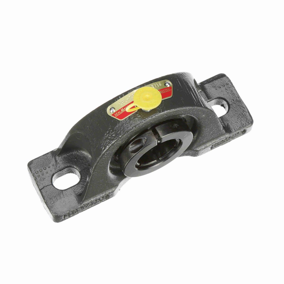 Sealmaster Mounted Cast Iron Two Bolt Low Base Pillow Block Ball Bearing - 52100 Bearing Steel, Black Oxided - Concentric Lock - NPL-19TC