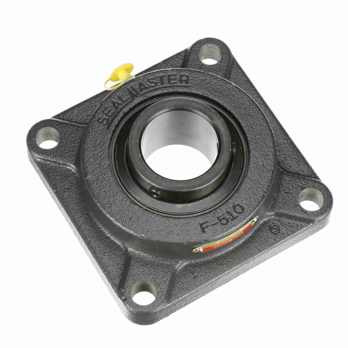 Sealmaster Mounted Cast Iron Four Bolt Flange Ball Bearing - 52100 Bearing Steel, Black Oxided - Setscrew Lock - SF-32
