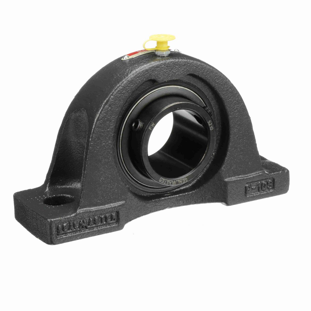 Sealmaster Mounted Cast Iron Two Bolt Pillow Block Ball Bearing - 52100 Bearing Steel, Black Oxided - Setscrew Lock - NP-210
