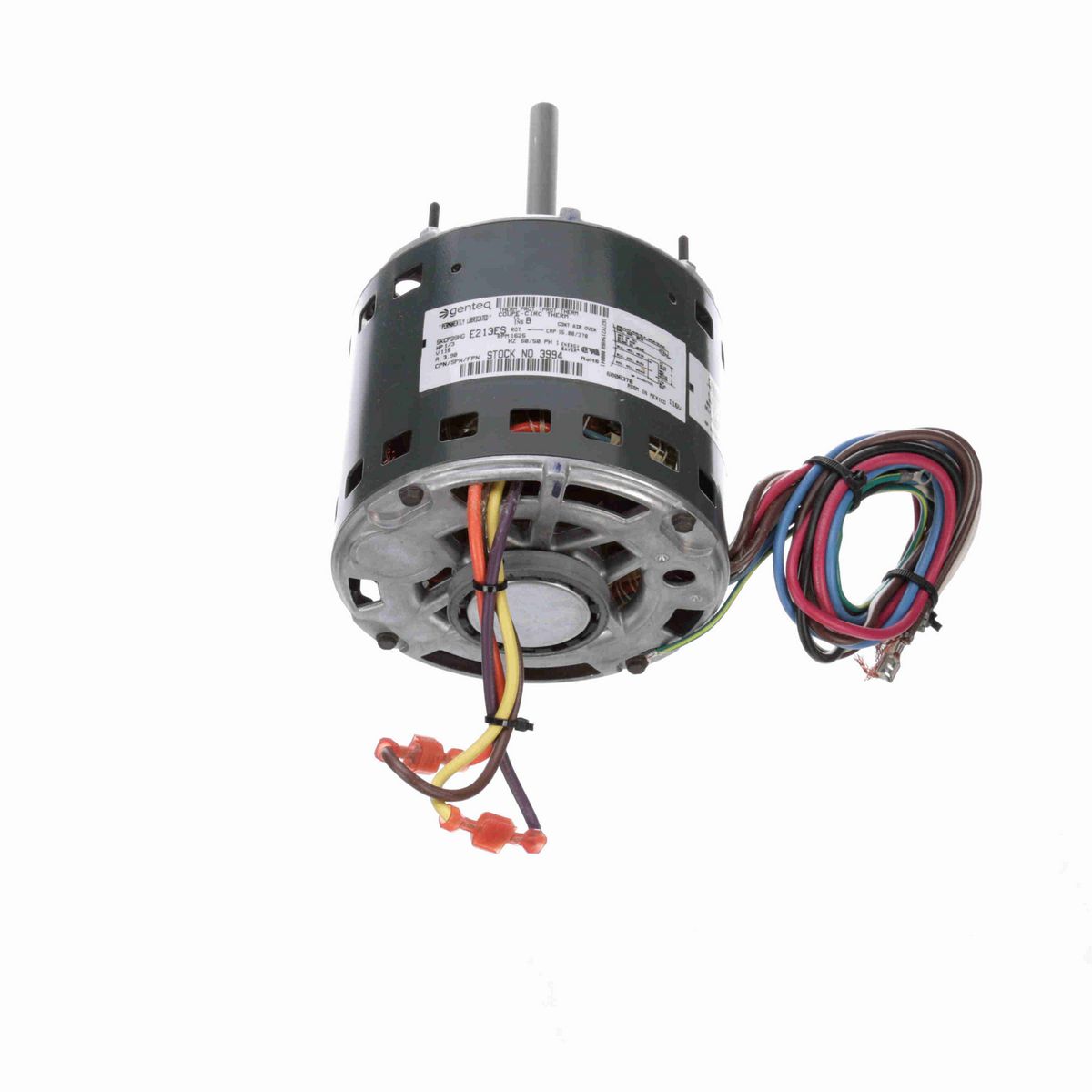 Genteq Fan and Blower Motor, 1/3 HP, 1 Ph, 60/50 Hz, 115 V, 1625 RPM, 3 Speed, 48 Frame, OPAO - 3994