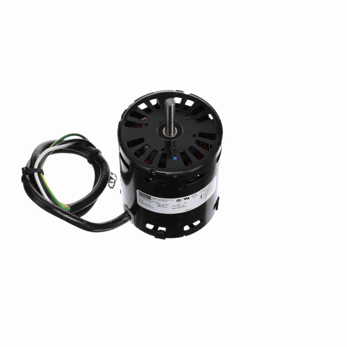 FASCO OEM Replacement Motor, 1/10 HP, 1 Ph, 60 Hz, 115 V, 1550 RPM, 1 Speed, 3.3" Diameter, OAO - D1107