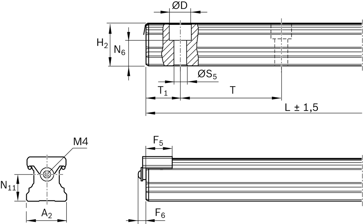 Шариковая направляющая из углеродистой стали Bosch Rexroth KSA-020-SNS-H-MA-AB [R160586331]