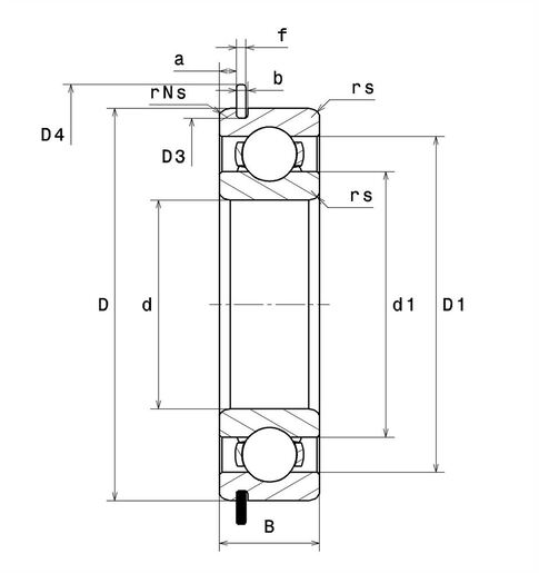 Однорядный шарикоподшипник NTN 6314NRC3