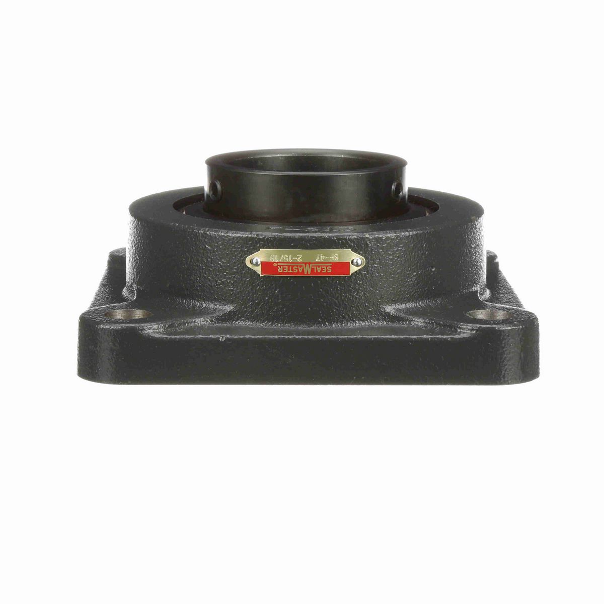 Sealmaster Mounted Cast Iron Four Bolt Flange Ball Bearing - 52100 Bearing Steel, Black Oxided - Setscrew Lock - SF-47