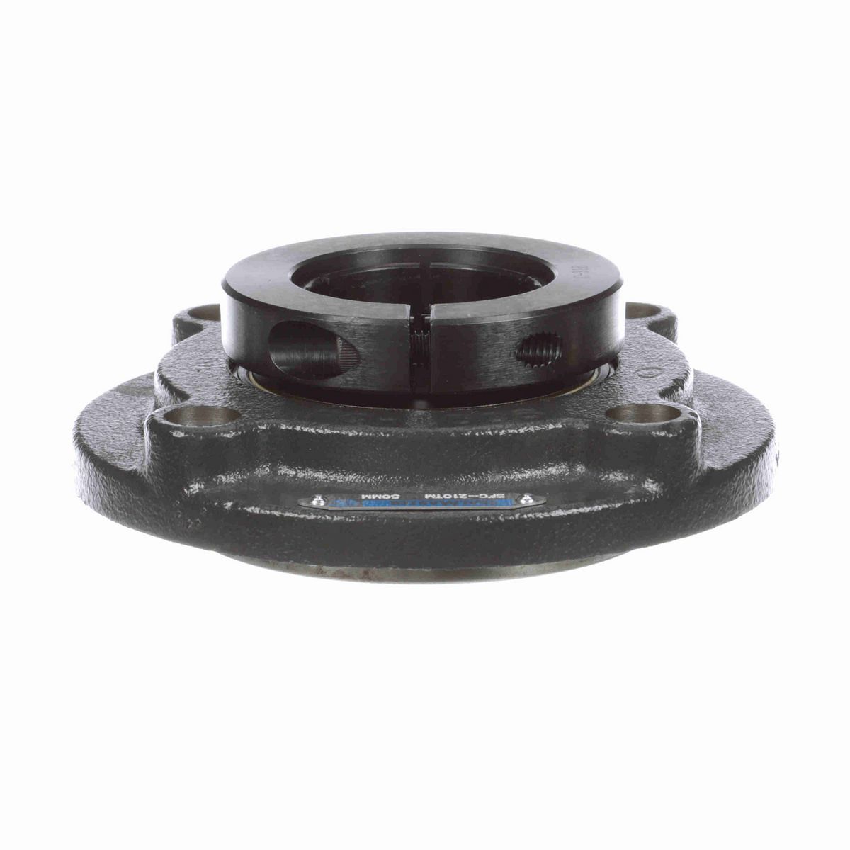 Sealmaster Mounted Cast Iron Flange Cartridge Ball Bearing - 52100 Bearing Steel, Black Oxided - Concentric Lock - SFC-210TM