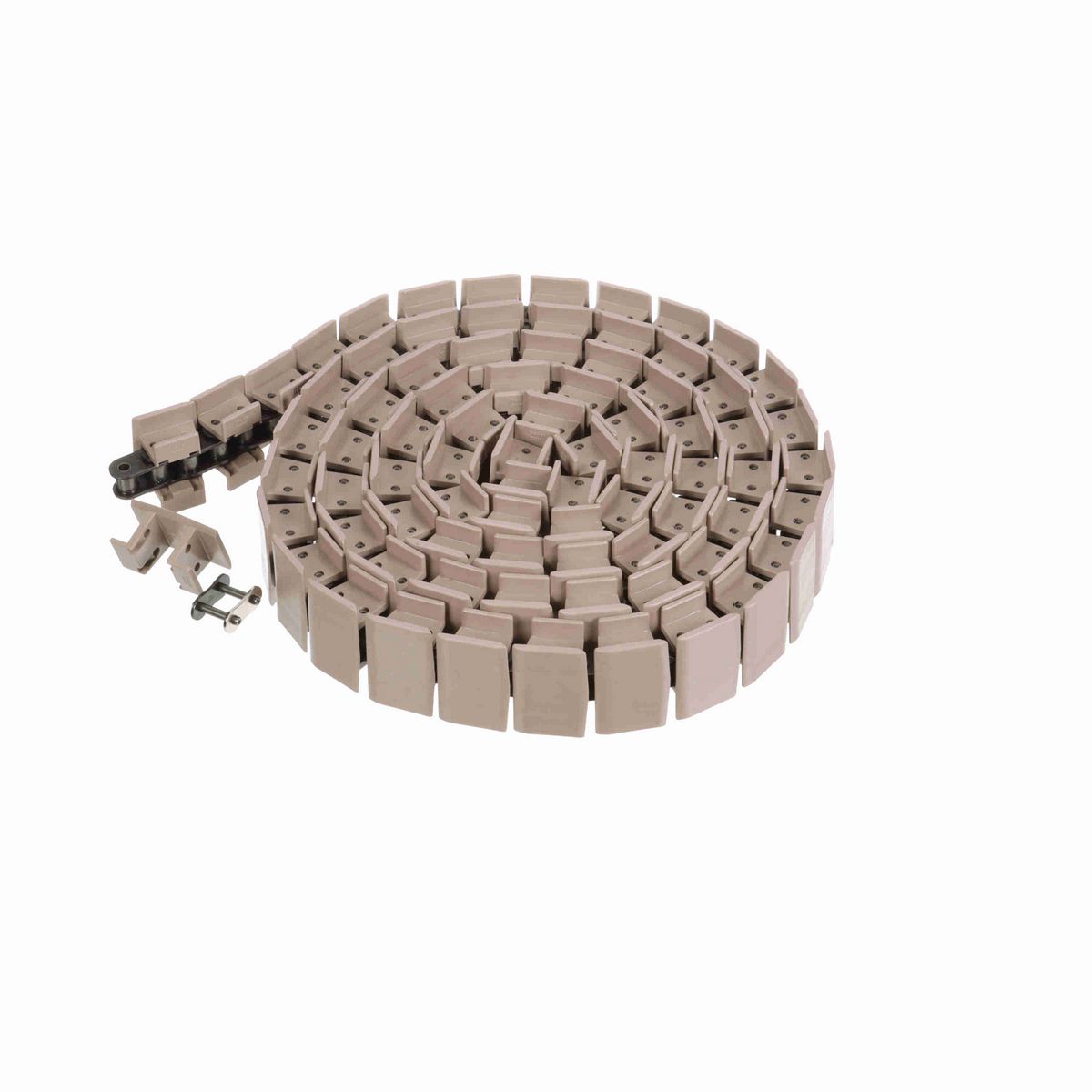 System Plast 1863TAB Side-flexing Solid Top, Material: Tan Low Friction, Width: 2.25in, Pitch: 1.5in - LF1863TAB-K225