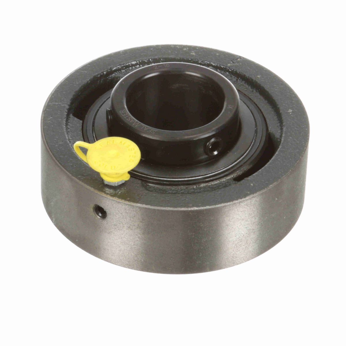 Sealmaster Mounted Cast Iron Cylindrical Cartridge Ball Bearing - 52100 Bearing Steel, Black Oxided - Setscrew Lock - SC-22