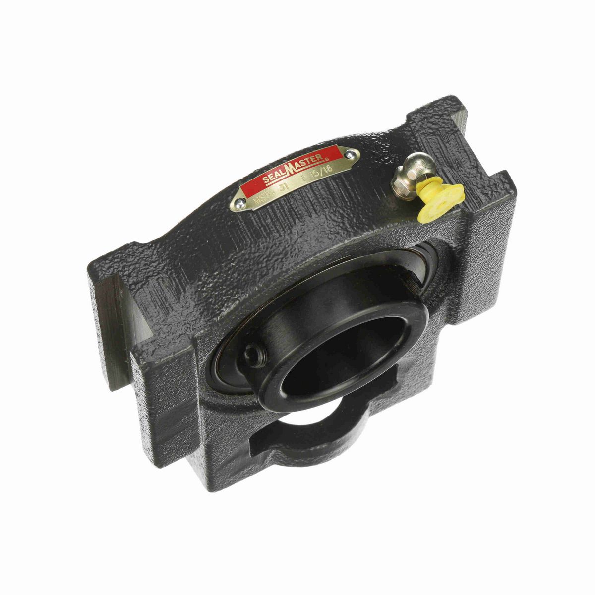 Sealmaster Mounted Cast Iron Wide Slot Take Up Ball Bearing - 52100 Bearing Steel, Black Oxided - Setscrew Lock - MST-31