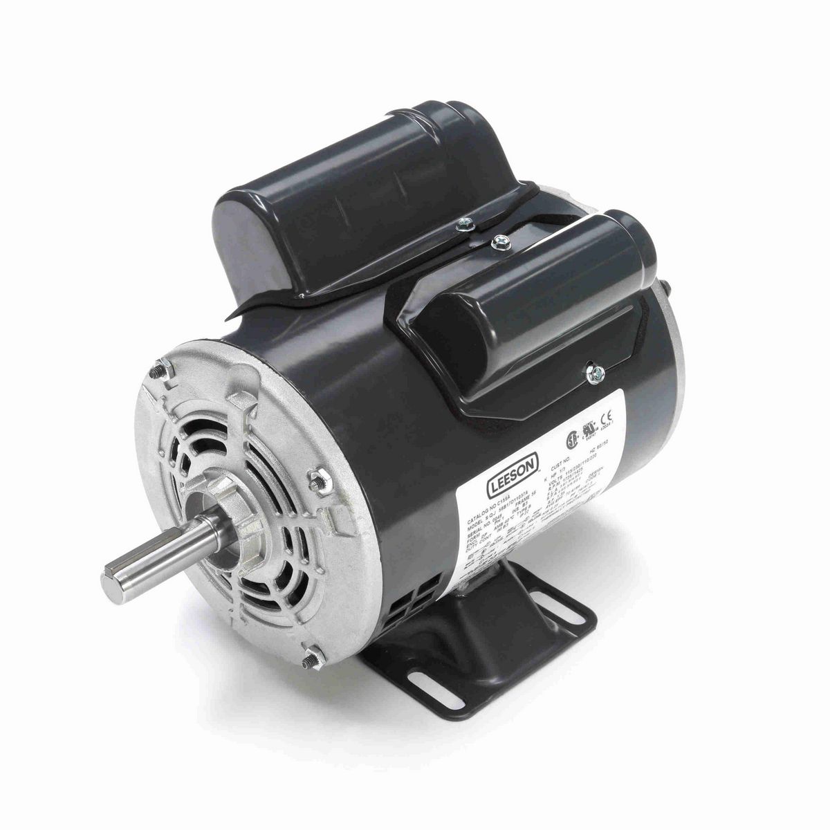 LEESON General Purpose Motor, 0.33 & 0.33 HP, 1 Ph, 60 & 50 Hz, 115/230 & 110/220 V, 1800 & 1500 RPM, 56 Frame, DP - C159A