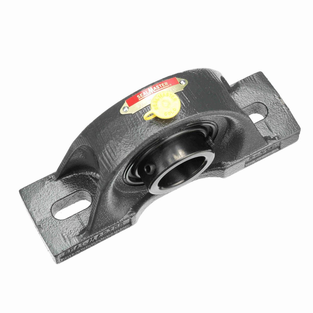 Sealmaster Mounted Cast Iron Two Bolt Pillow Block Ball Bearing - 52100 Bearing Steel, Black Oxided - Setscrew Lock - MP-23C