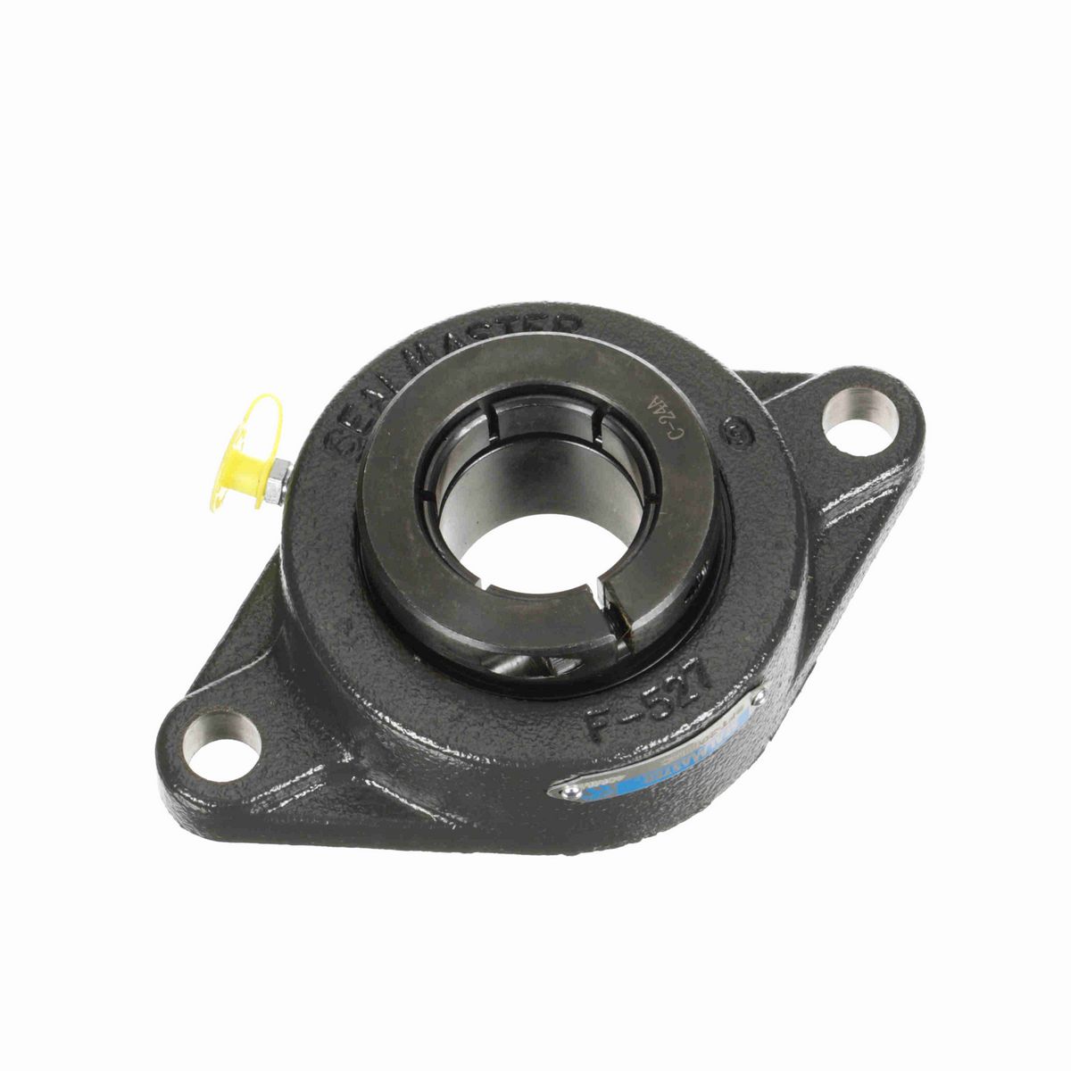 Sealmaster Mounted Cast Iron Two Bolt Flange Ball Bearing - 52100 Bearing Steel, Black Oxided - Concentric Lock - SFT-208TMC