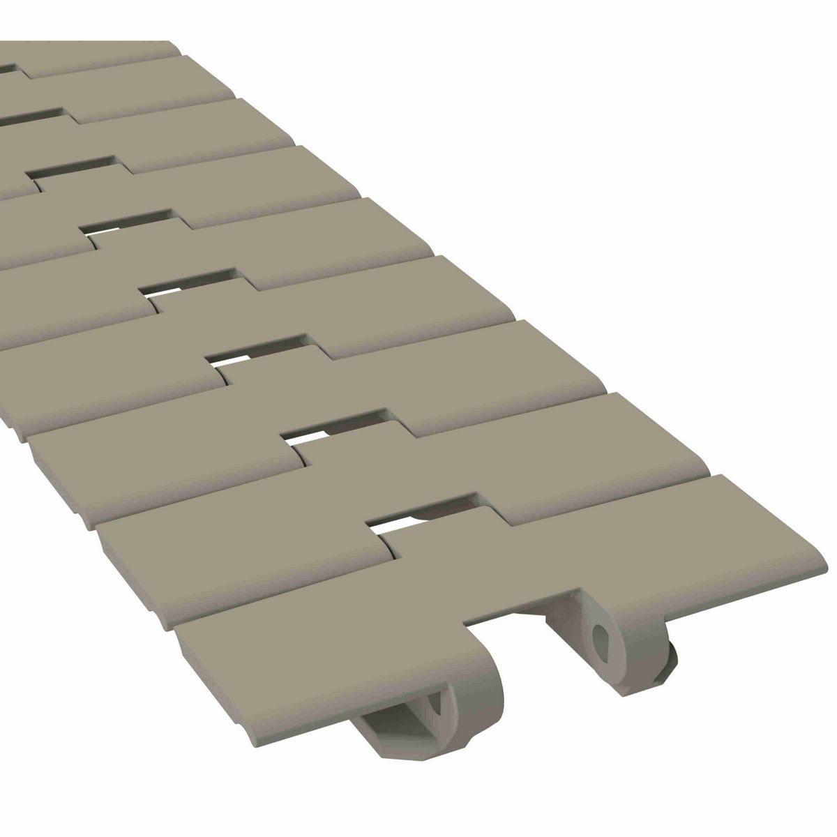 Rexnord 880TAB Side-flexing Solid Top, Material: Extreme Chemical Resistant (Grey), Width: 4.5in, Pitch: 1.5in - 81437092