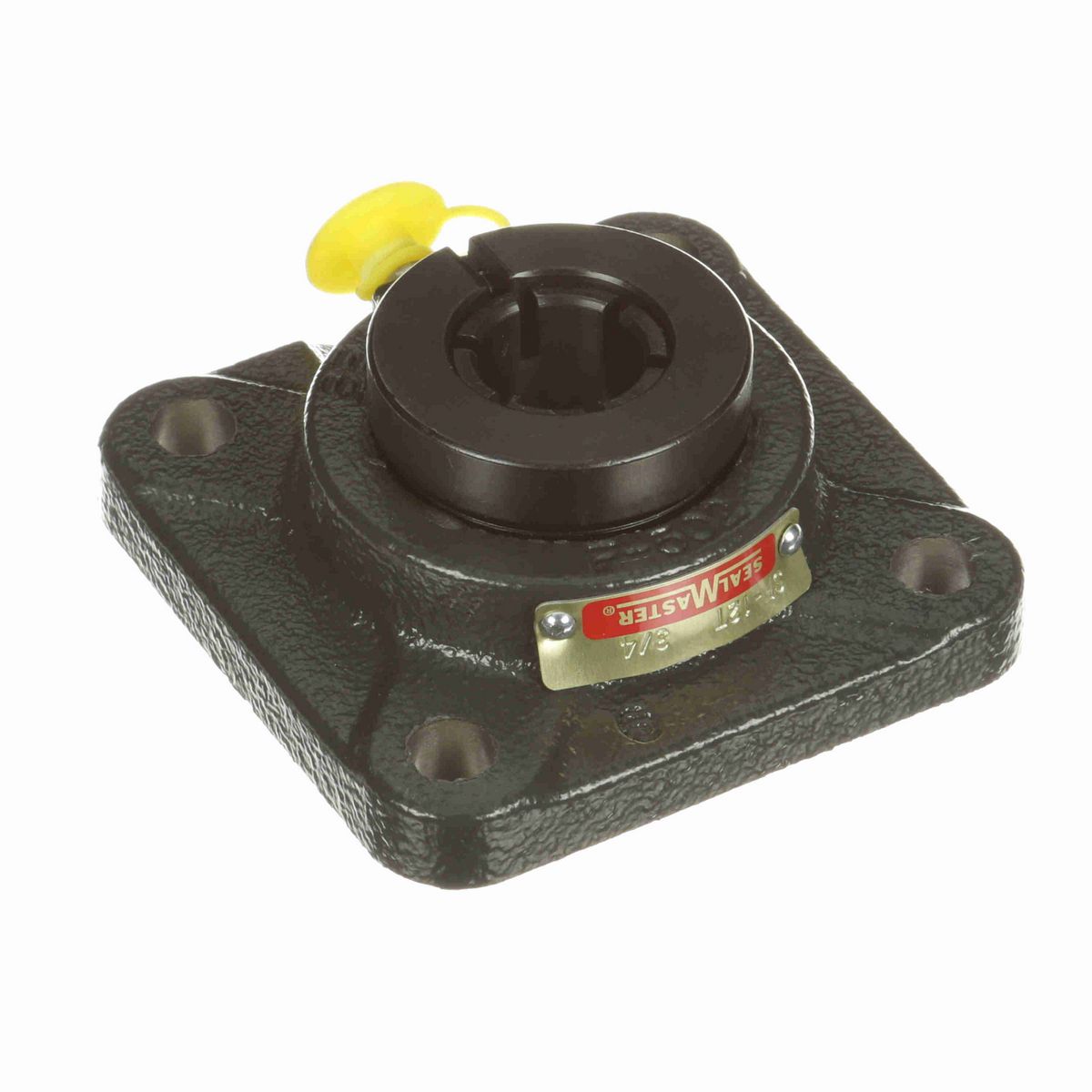 Sealmaster Mounted Cast Iron Four Bolt Flange Ball Bearing - 52100 Bearing Steel, Black Oxided - Concentric Lock - SF-12T