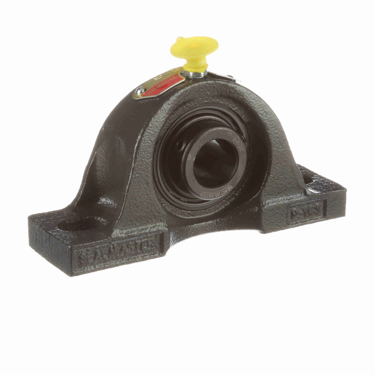 Sealmaster Mounted Cast Iron Two Bolt Pillow Block Ball Bearing - 52100 Bearing Steel, Black Oxided - Setscrew Lock - NP-12C