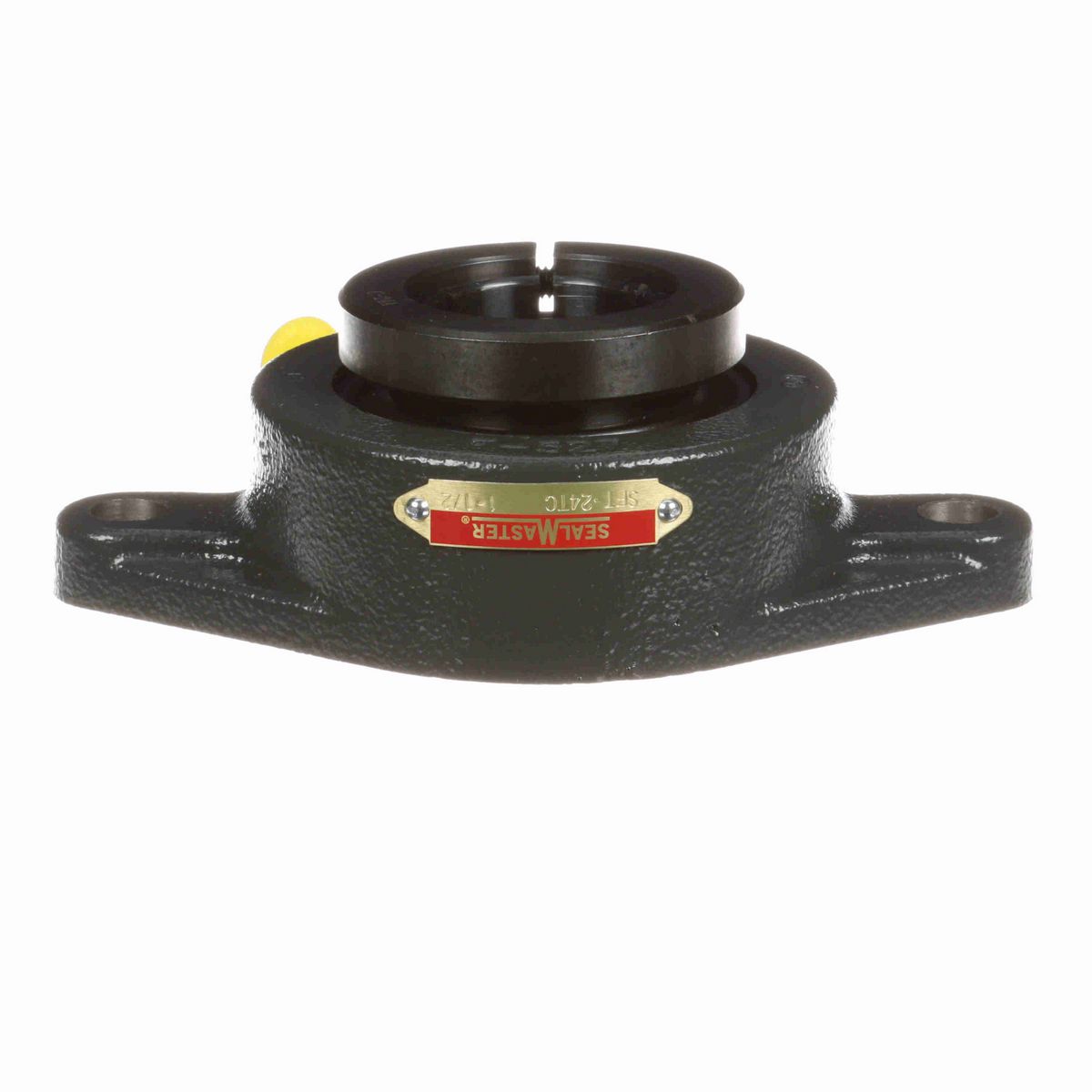 Sealmaster Mounted Cast Iron Two Bolt Flange Ball Bearing - 52100 Bearing Steel, Black Oxided - Concentric Lock - SFT-24TC