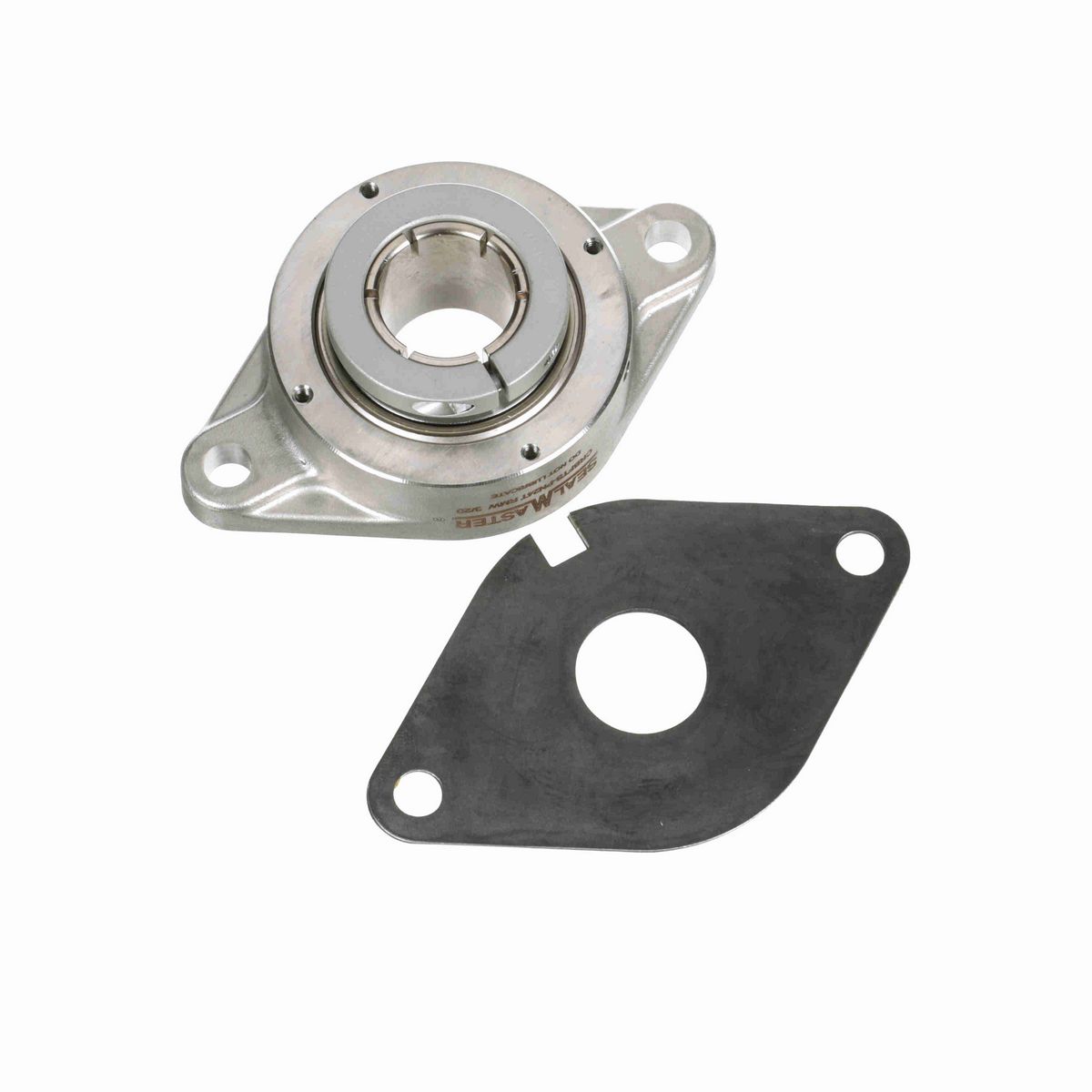 Sealmaster Mounted Stainless Steel Two Bolt Flange Ball Bearing - 52100 Bearing Steel, Phosphorus Nickel Coated - Concentric Lock - Corrosion Resistant - Reduced Maintenance - Lubed for Life - CRBFTS-PN24T RMW