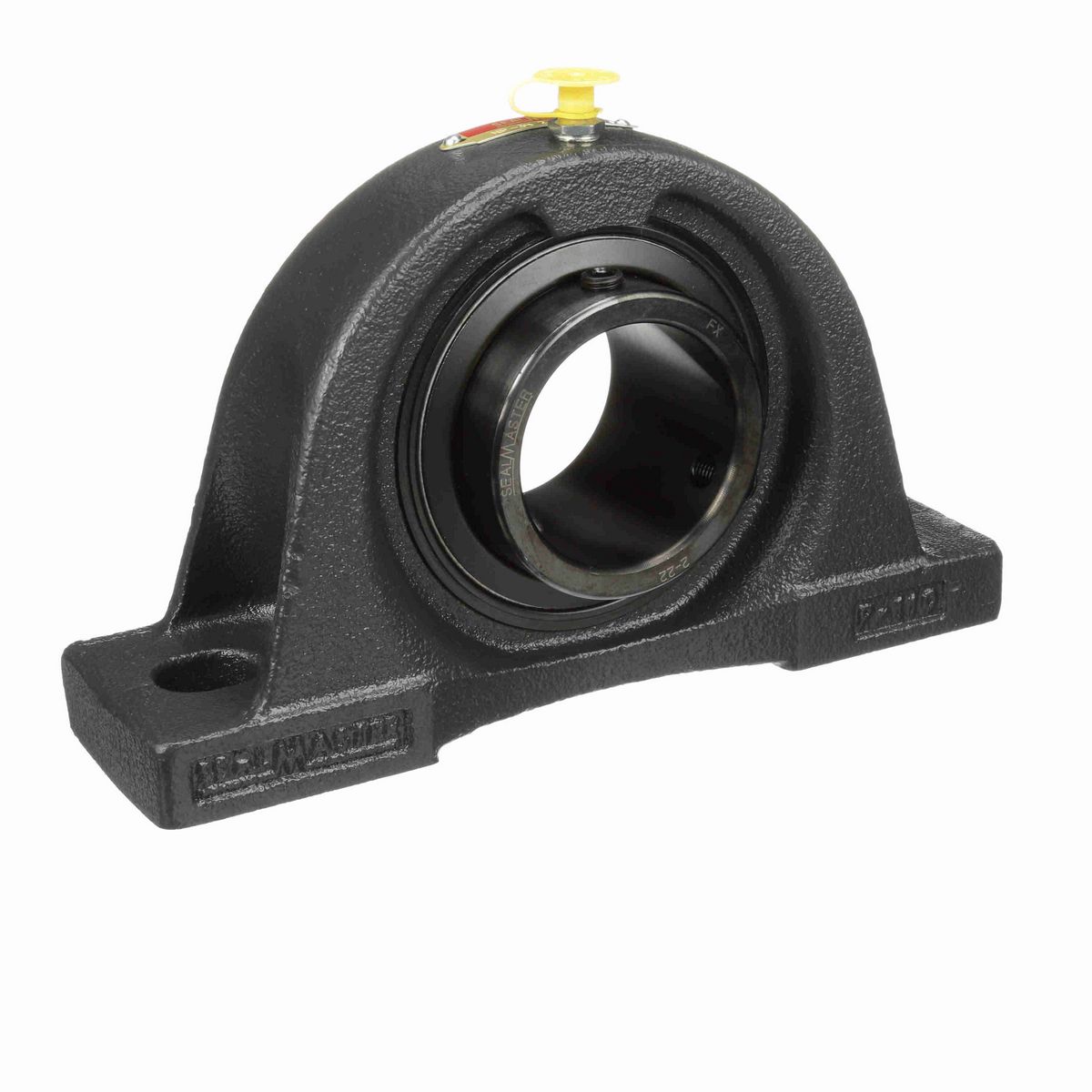 Sealmaster Mounted Cast Iron Two Bolt Pillow Block Ball Bearing - 52100 Bearing Steel, Black Oxided - Setscrew Lock - NP-34