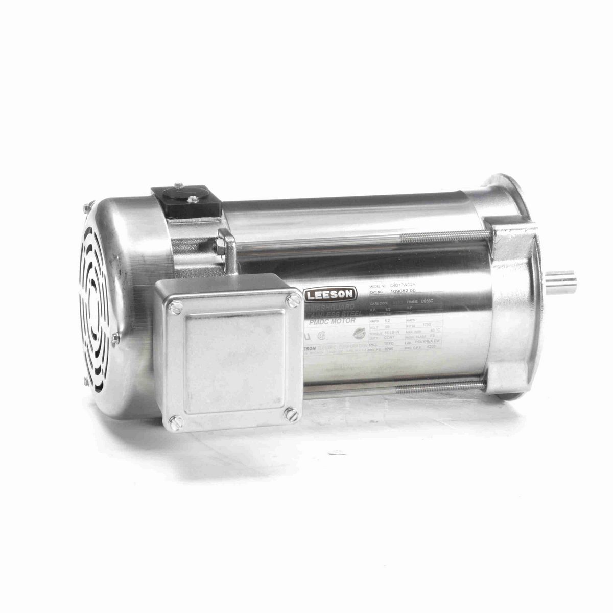 LEESON Premium Duck™ Washdown Motor, 0.50 HP, 90 V, 1750 RPM, US56C Frame, TEFC - 109082.00