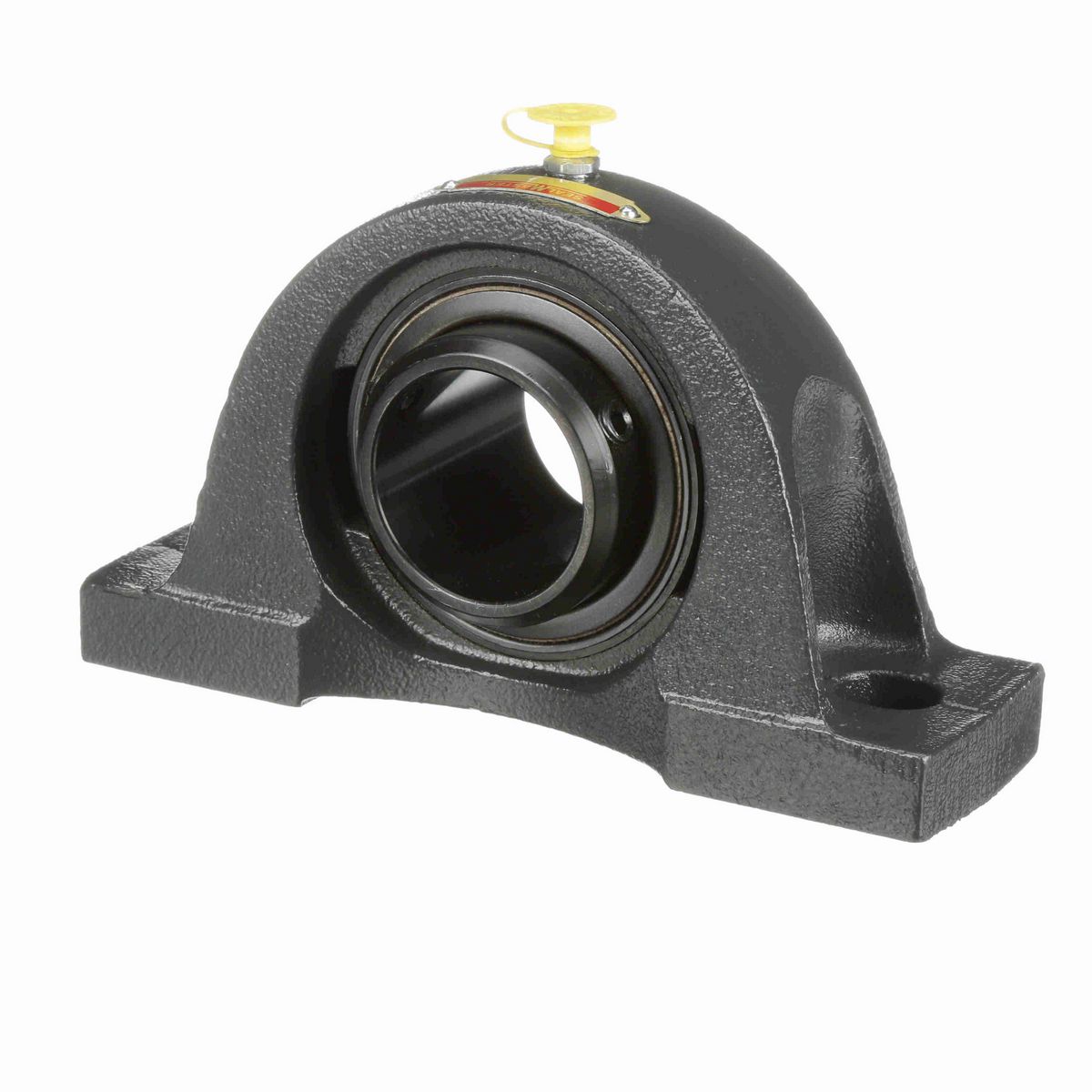 Sealmaster Mounted Cast Iron Two Bolt Pillow Block Ball Bearing - 52100 Bearing Steel, Black Oxided - Double Setscrew Lock - NPD-28