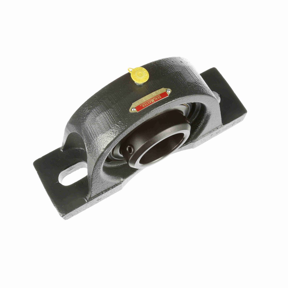 Sealmaster Mounted Cast Iron Two Bolt Pillow Block Ball Bearing - 52100 Bearing Steel, Black Oxided - Double Setscrew Lock - MPD-39