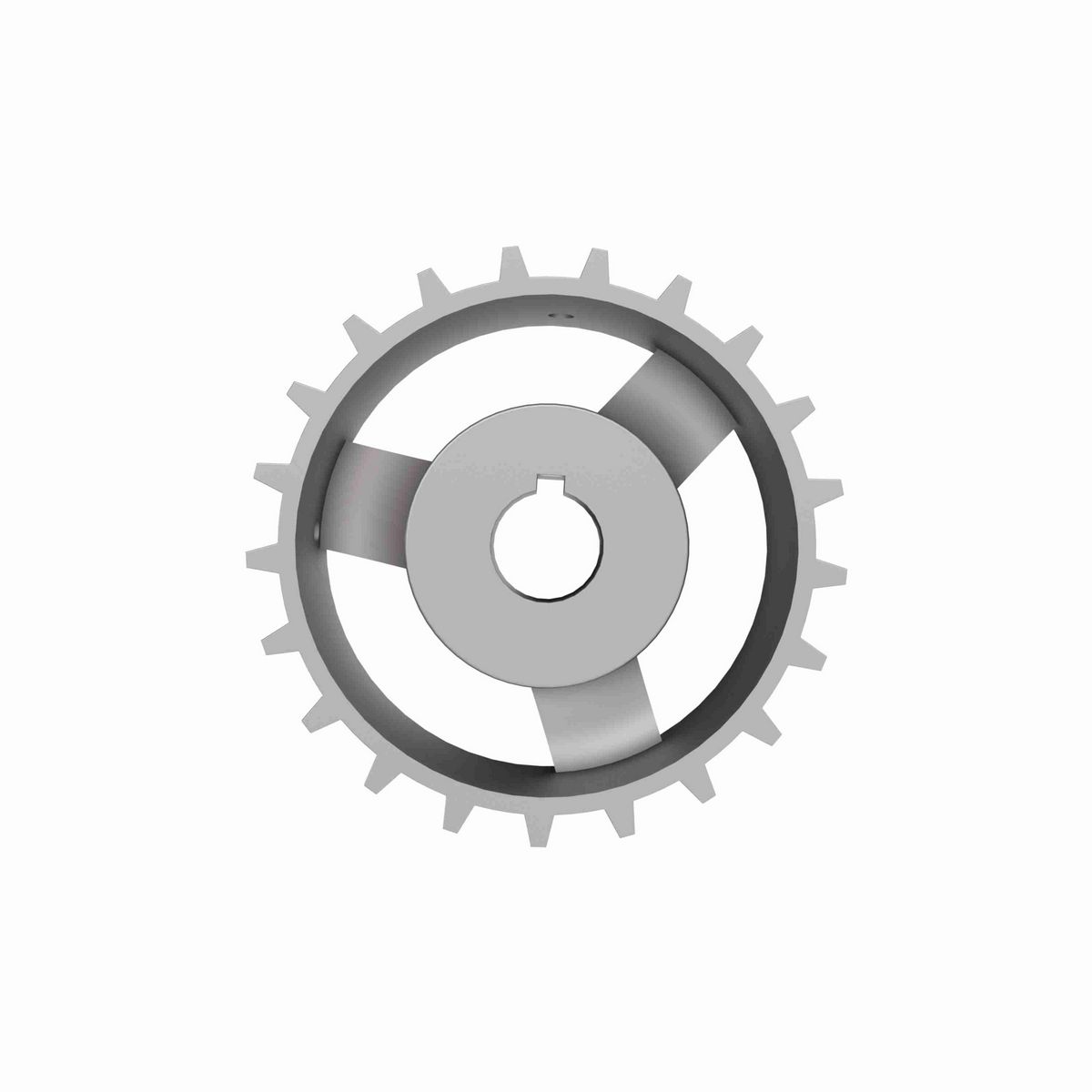 Rexnord 821 Series Solid One Piece Cast Iron Sprocket with 21 Teeth and a 1in Round Shaft-Ready Bore with Keyway & Setscrew - 401-308-5