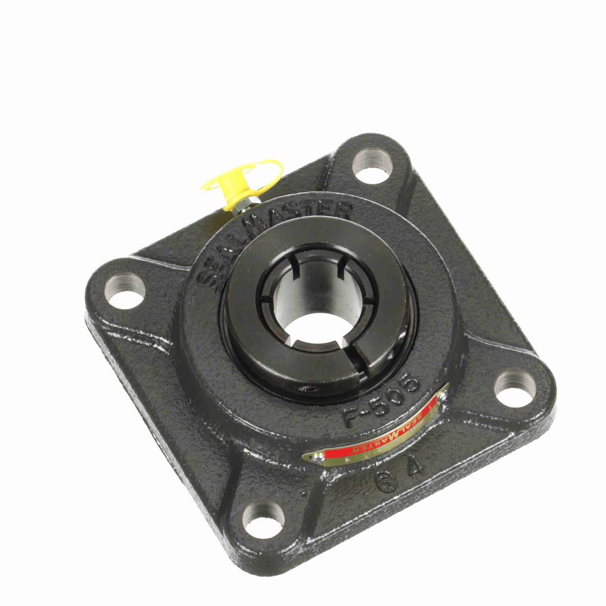 Sealmaster Mounted Cast Iron Four Bolt Flange Ball Bearing - 52100 Bearing Steel, Black Oxided - Concentric Lock - MSF-16TC