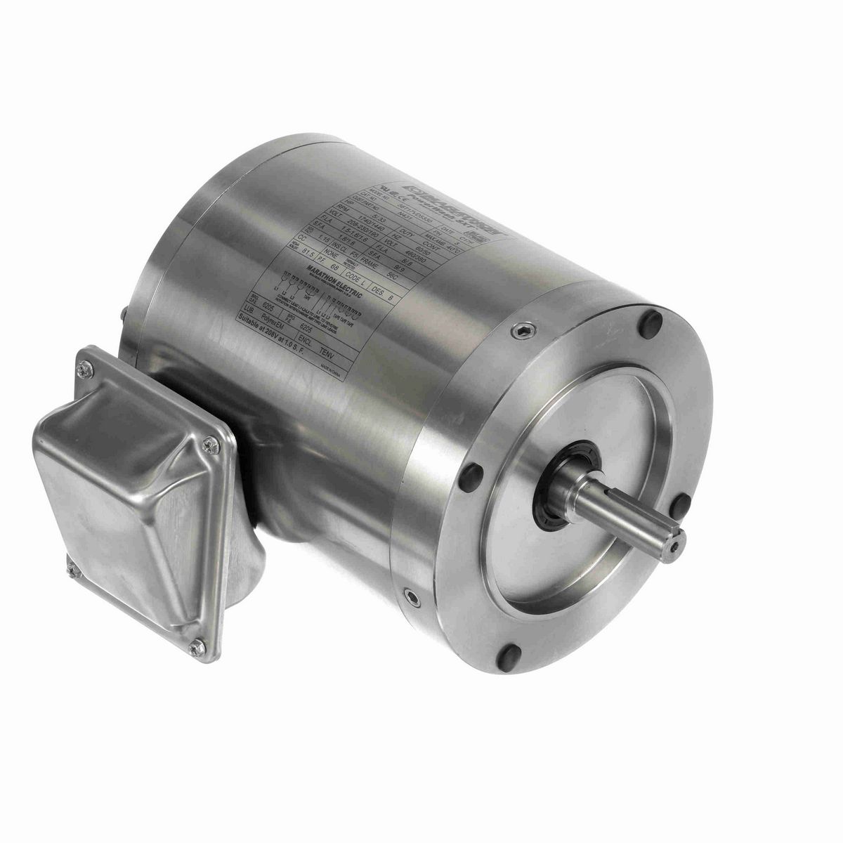 LEESON General Purpose Motor, 0.50 & 0.33 HP, 3 Ph, 60 & 50 Hz, 208-230/460 & 190/380 V, 1800 & 1500 RPM, 56C Frame, TENV - N431