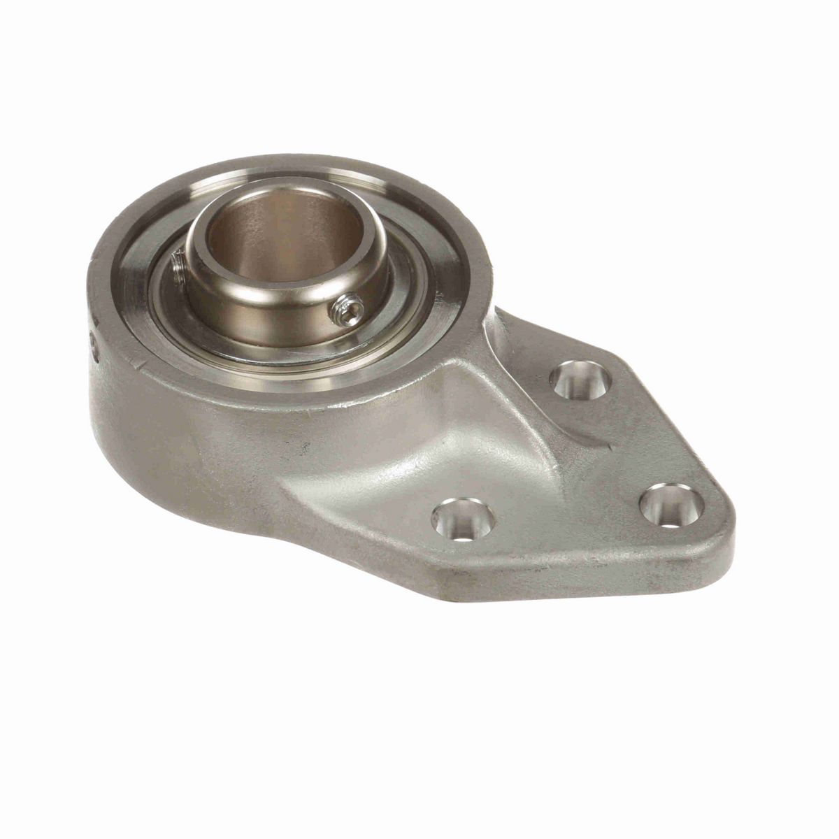 Sealmaster Mounted Stainless Steel Three Bolt Flange Bracket Ball Bearing - 52100 Bearing Steel, Phosphorus Nickel Coated - Setscrew Lock - Corrosion Resistant - Reduced Maintenance - Lubed for Life - CRFBS-PN16 RMW