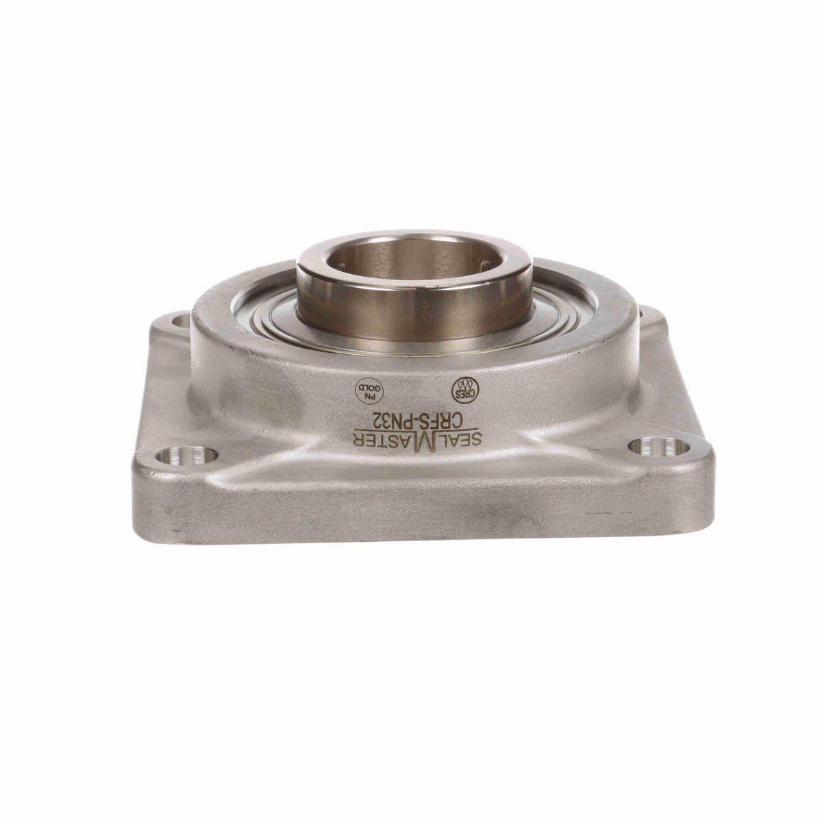 Sealmaster Mounted Stainless Steel Four Bolt Flange Ball Bearing - 52100 Bearing Steel, Phosphorus Nickel Coated - Setscrew Lock - Corrosion Resistant - CRFS-PN32