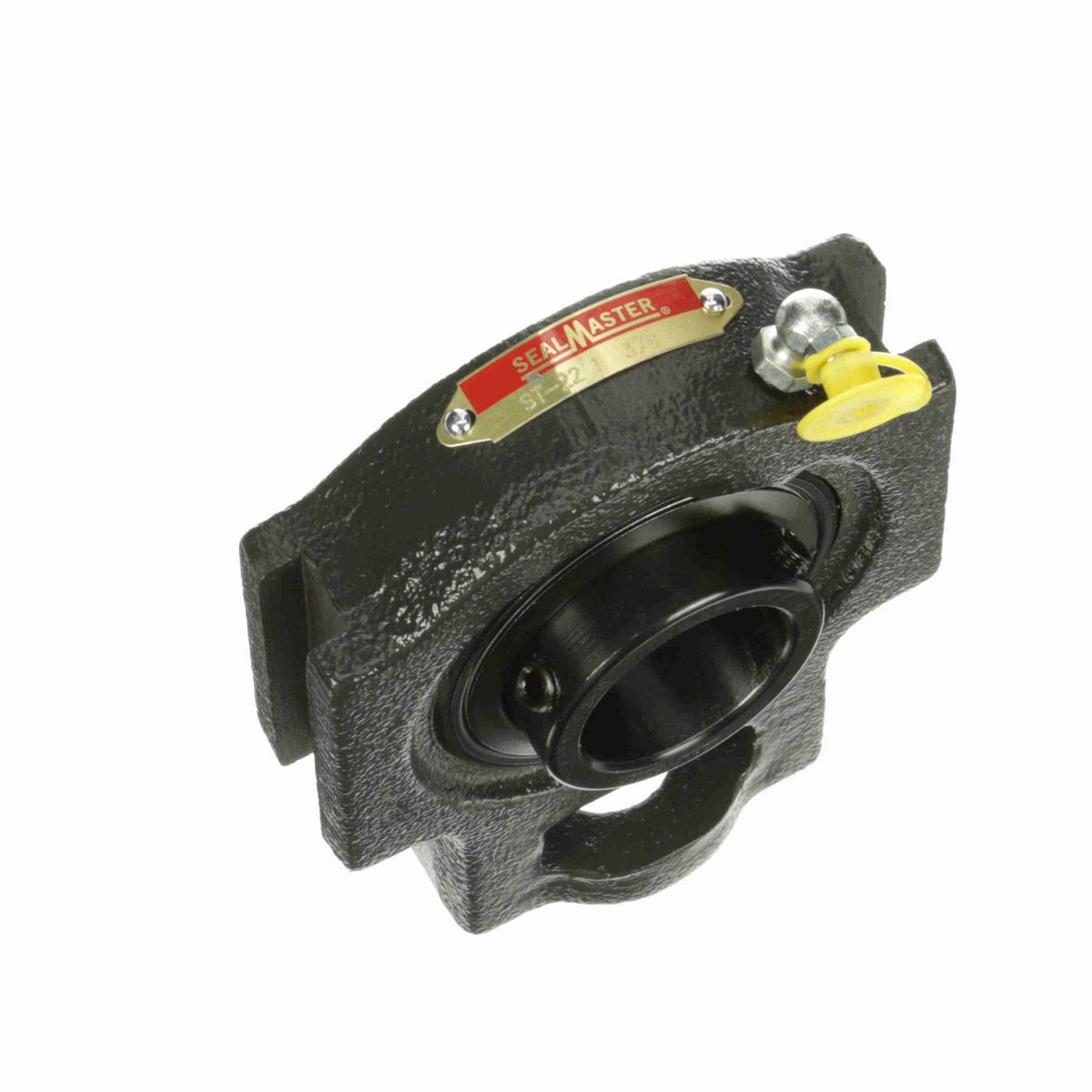 Sealmaster Mounted Cast Iron Wide Slot Take Up Ball Bearing - 52100 Bearing Steel, Black Oxided - Setscrew Lock - ST-22