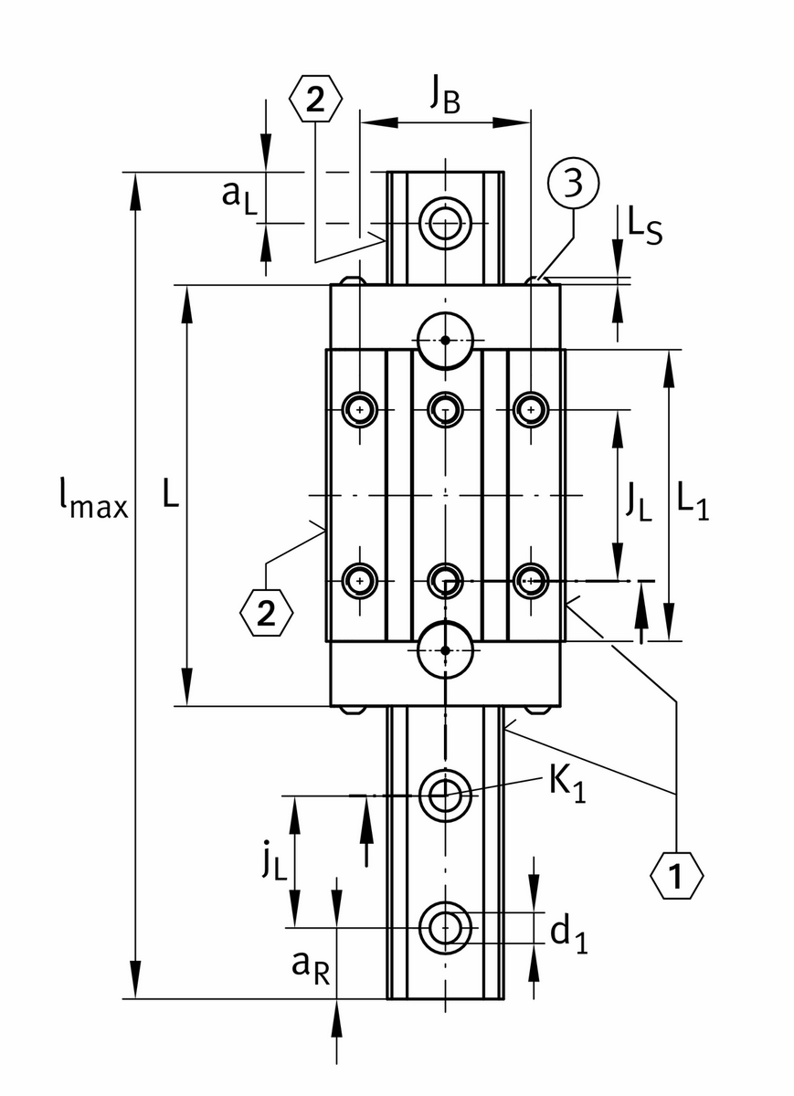 Направляющая качения с циркуляцией роликов INA RUE55-F-H