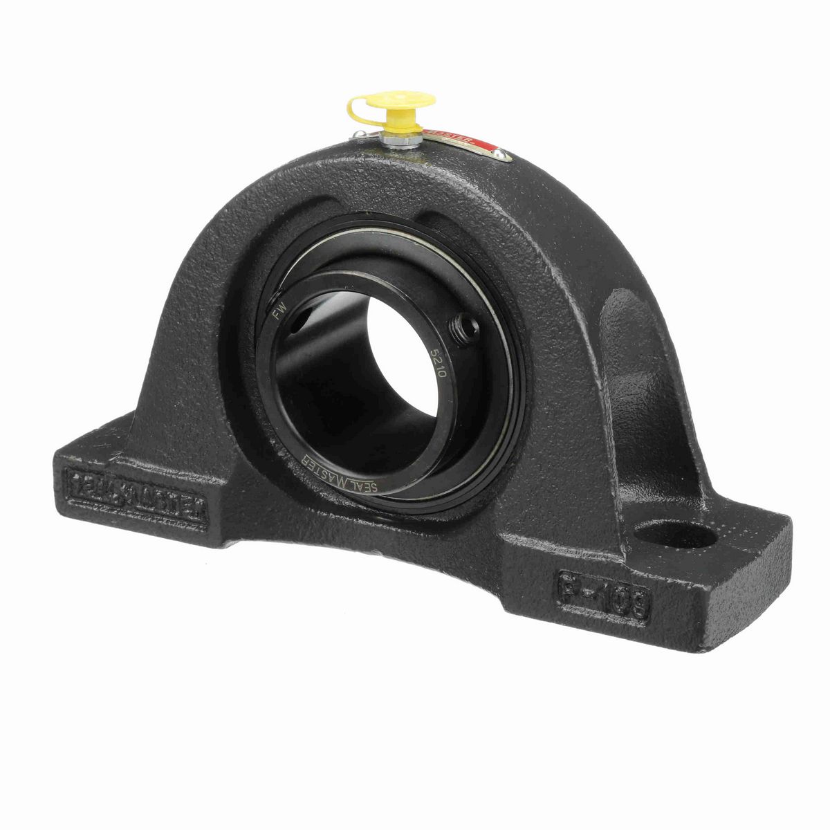 Sealmaster Mounted Cast Iron Two Bolt Pillow Block Ball Bearing - 52100 Bearing Steel, Black Oxided - Setscrew Lock - NP-210