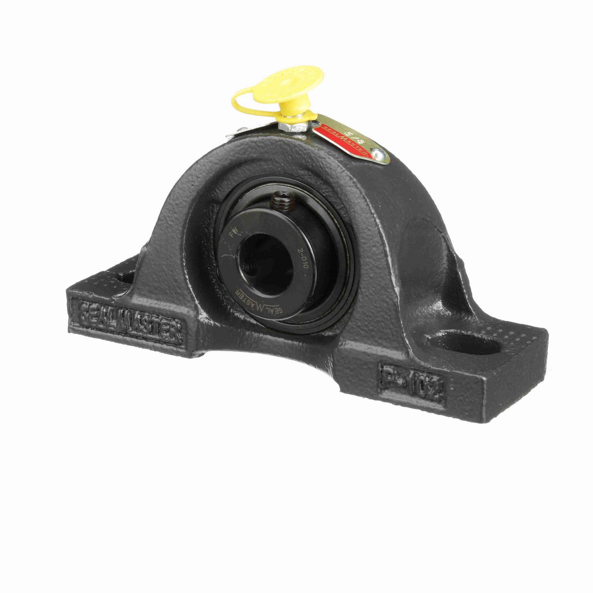 Sealmaster Mounted Cast Iron Two Bolt Pillow Block Ball Bearing - 52100 Bearing Steel, Black Oxided - Setscrew Lock - NP-10