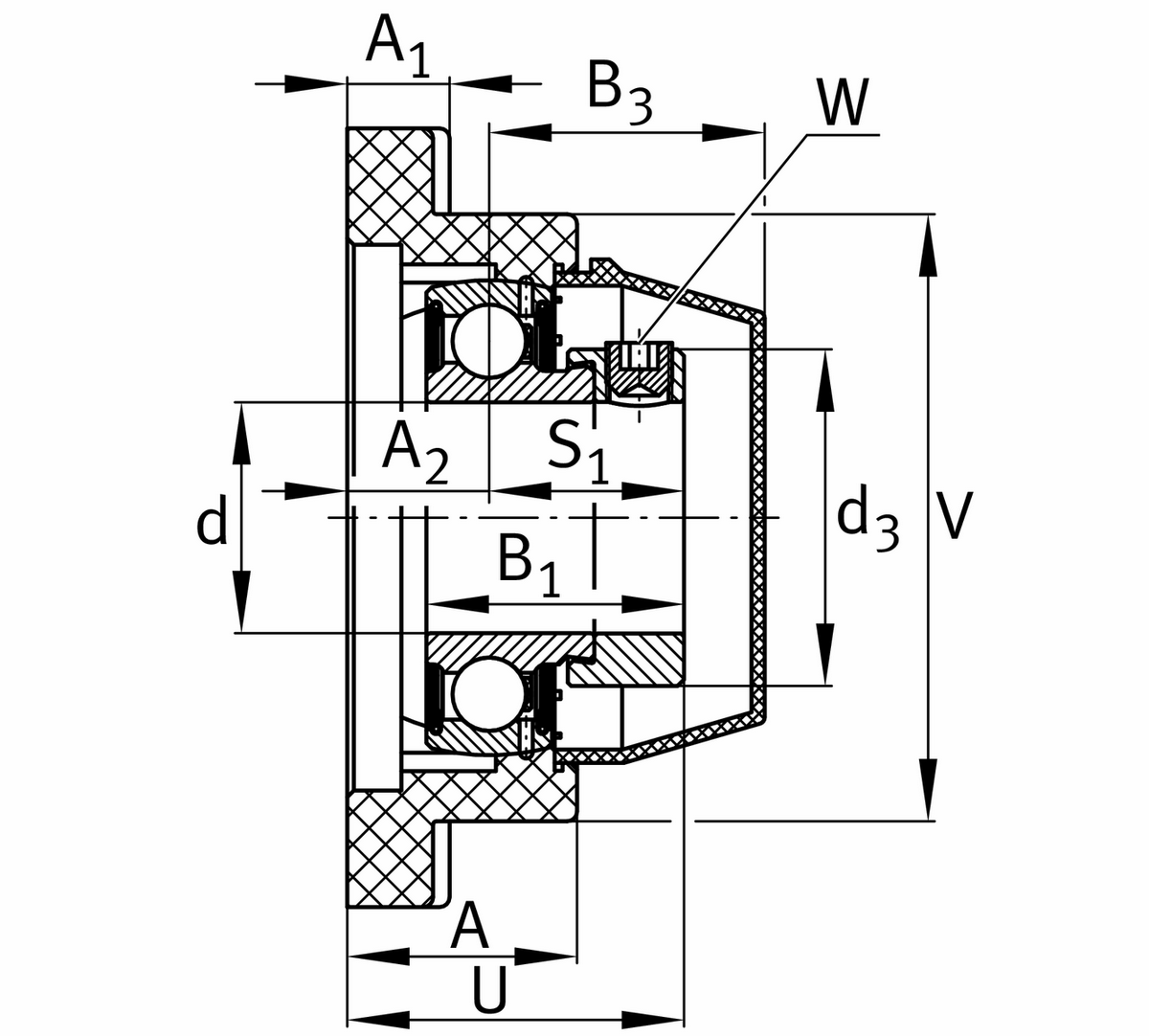 Фланцевый корпус INA PCJ45-TV-FA125.5