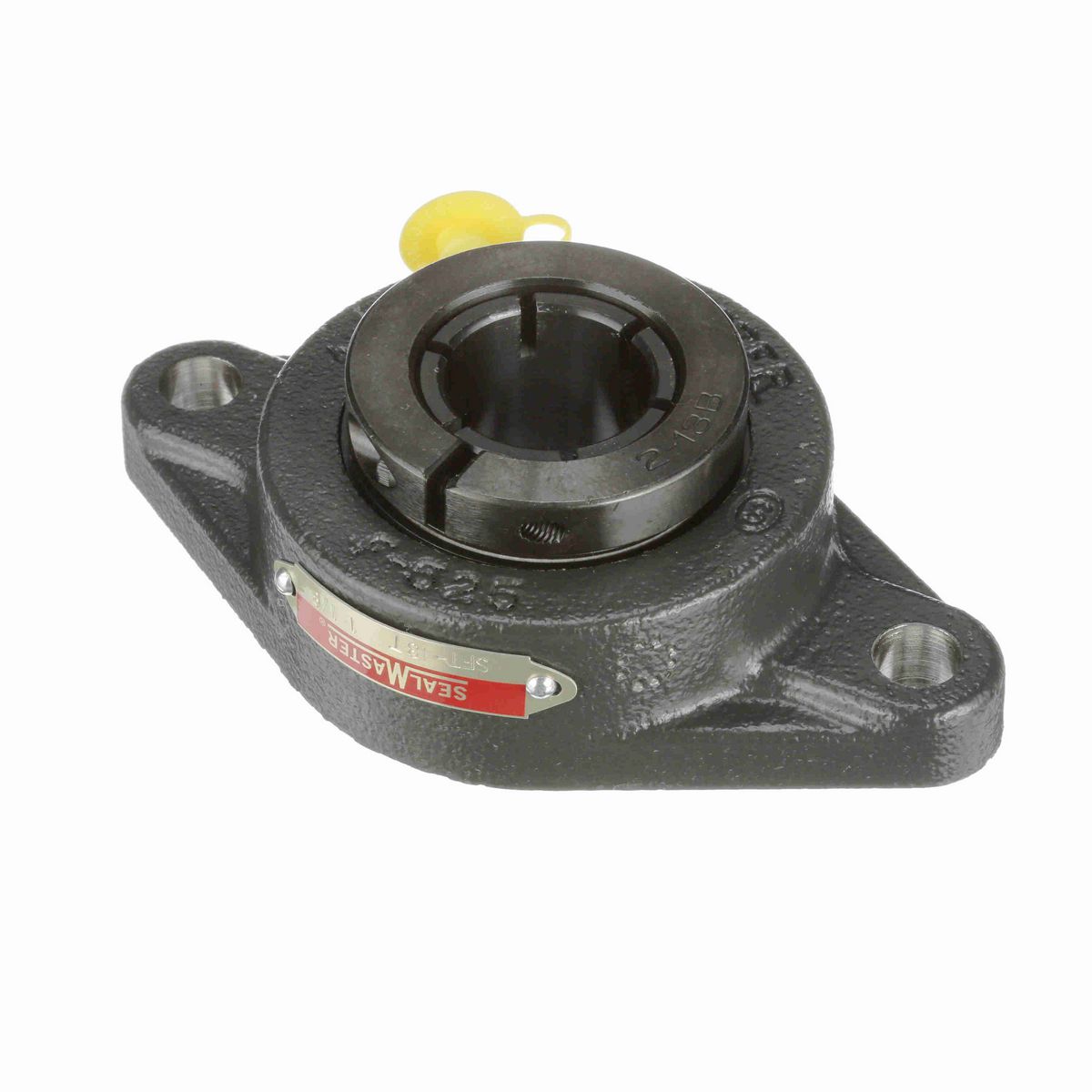 Sealmaster Mounted Cast Iron Two Bolt Flange Ball Bearing - 52100 Bearing Steel, Black Oxided - Concentric Lock - SFT-18T