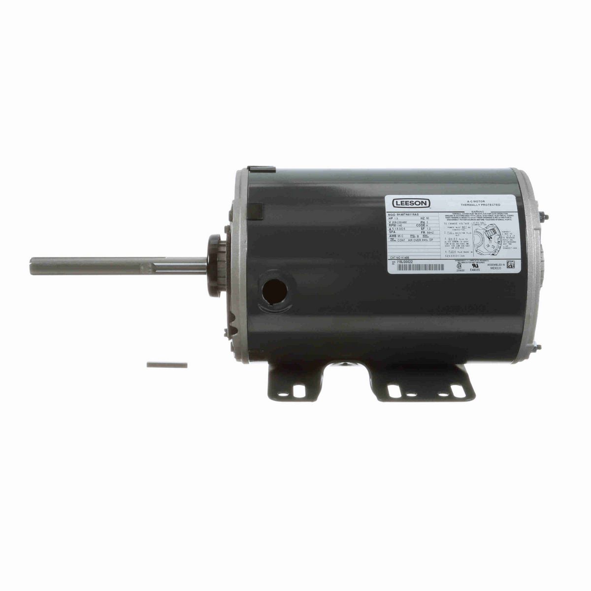 LEESON Condenser Fan Motor, 1.50 HP, 3 Ph, 60 Hz, 208-230/460 V, 1200 RPM, 56HZ Frame, DP - K1486