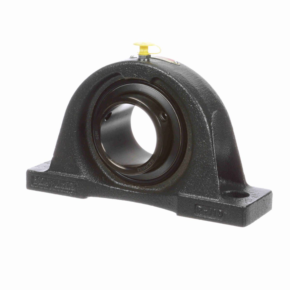 Sealmaster Mounted Cast Iron Two Bolt Pillow Block Ball Bearing - 52100 Bearing Steel, Black Oxided - Setscrew Lock - NP-211